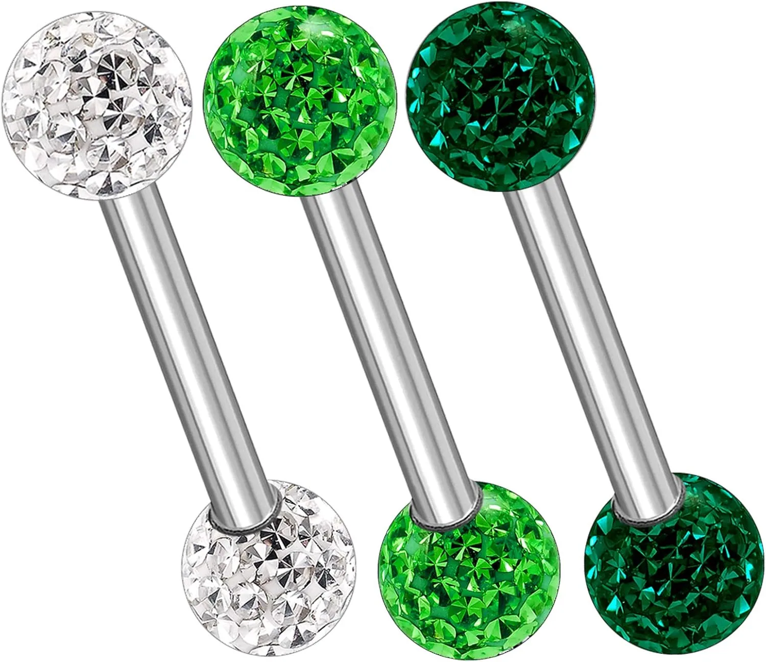 MATIGA 3Pcs Steel 16g 5/16 8mm Barbell Earrings Piercing Jewelry Eyebrow Tragus Cartilage Helix Rook 3mm Ferido Crystal