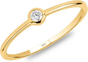 MAX   STONE 10K Yellow Gold Labgrown Diamond Bezel Ring | Gold Rings For Women | Size 6 to 8