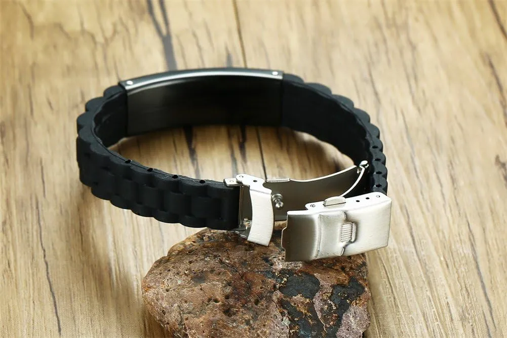 MEALGUET Religious Quote Faith Christian Bible Verses Inspirational Powerful Scripture ID Wristband Cross Silicone Bracelets, God Bracelet Gift Idea for Men, gift for him for love husband father boys