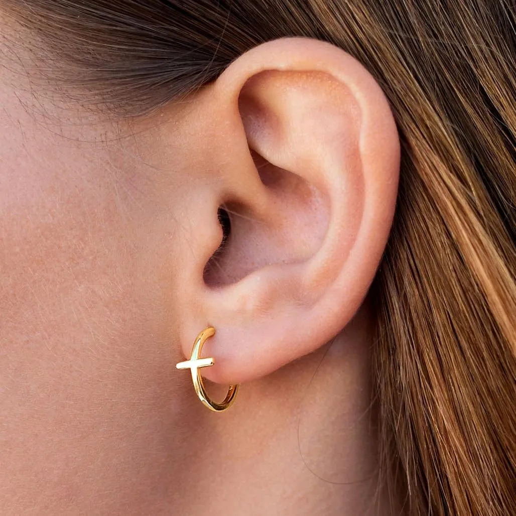 Me&Hz Gold Huggie Earrings Small Huggie Hoop Earrings for Women 14K Gold Plated Hypoallergenic Cubic Zirconia Huggies Mini Silver Hoop Earring for Women
