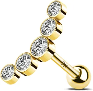 MeIighting 14K Gold Helix Earrings 16G Clear CZ Cartilage Earrings Tragus Piercing Earrings Stud Earring Body Piercing Jewelry