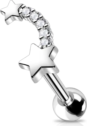 Melighting 16G Helix Earrings Upper Ear Cartilage Earrings Stainless Steel 316L Tragus Piercing Jewelry Clear CZ Conch Piercing Jewelry Earrings Studs for Women Body Piercing Jewelry