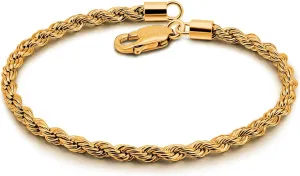 Men Diamond Cut 925 Sterling Silver 3mm Twist Rope Chain Bracelets Women Bangle Clasp Rope Box Chain link 6.3" 6.7" 7" 7.5" 8" 8.5" 9" Cuff Jewelry Gifts