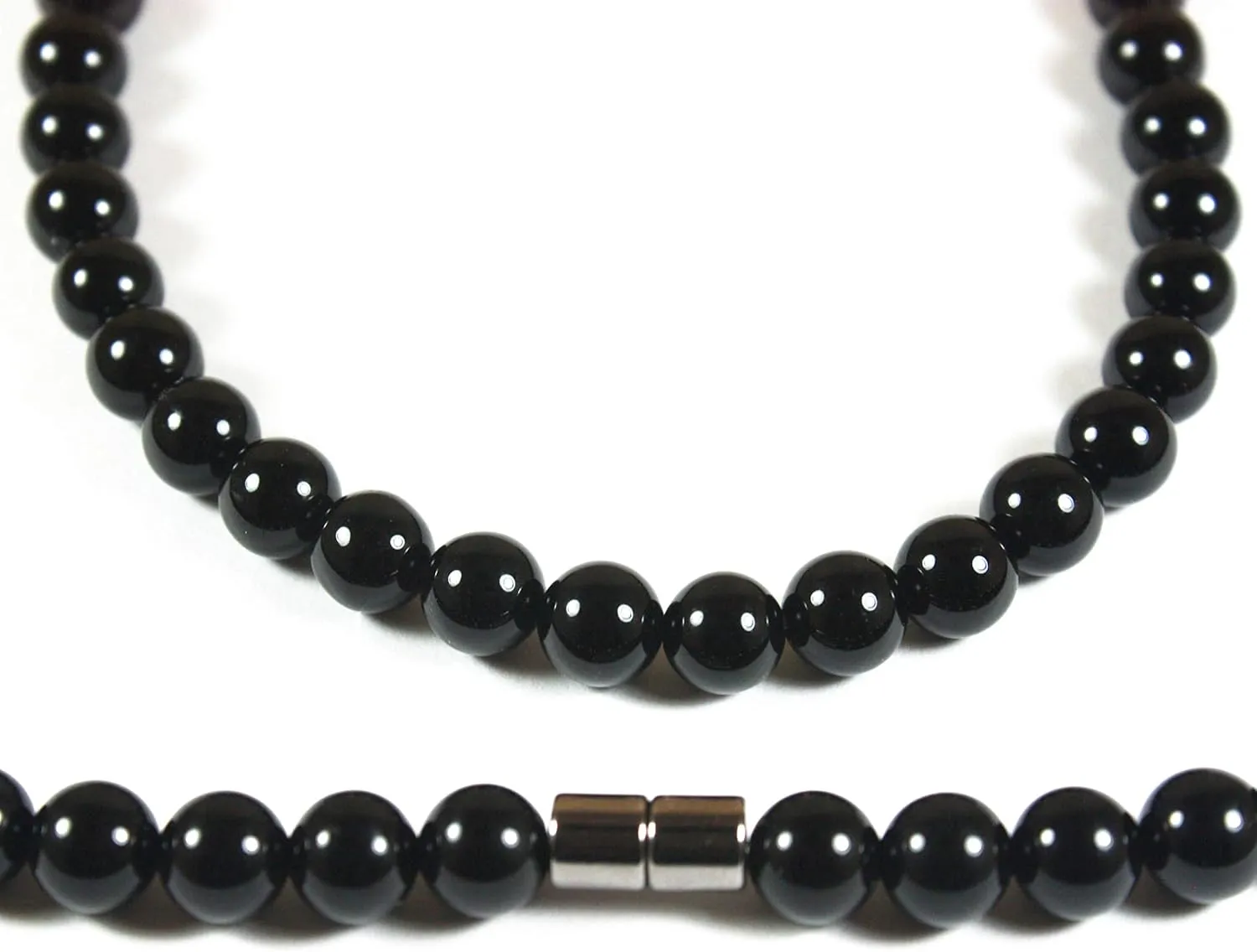Men's Healing Crystal Necklace - 16/19/24/30 Inch Beaded Chains with 6/8/10/12/14/16mm Gemstones Handmade in USA