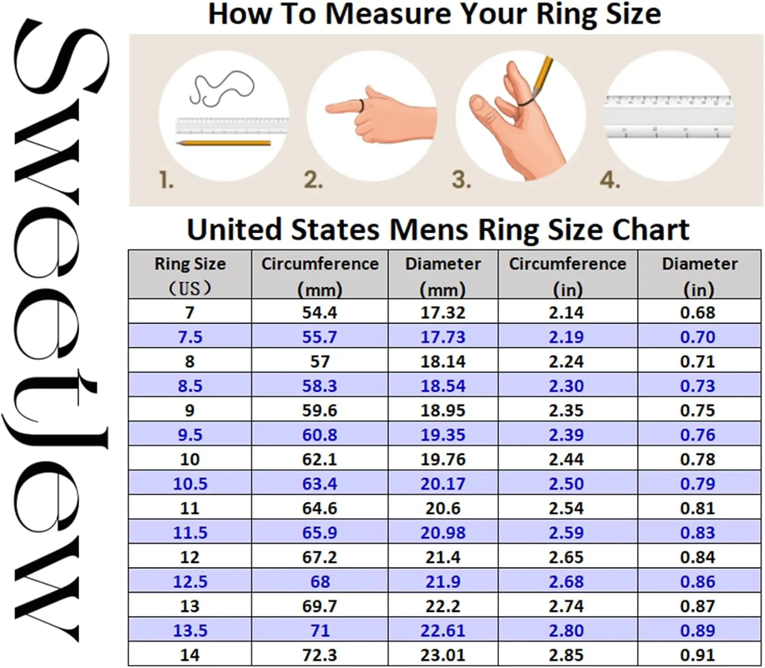 Mens Moissanite Wedding Band 1.1cttw 81 Round Cut D Color VVS1 Clarity Lab-Created Half-Eternity Ring 925 Sterling Silver Engagement Ring for Him Size 7-14