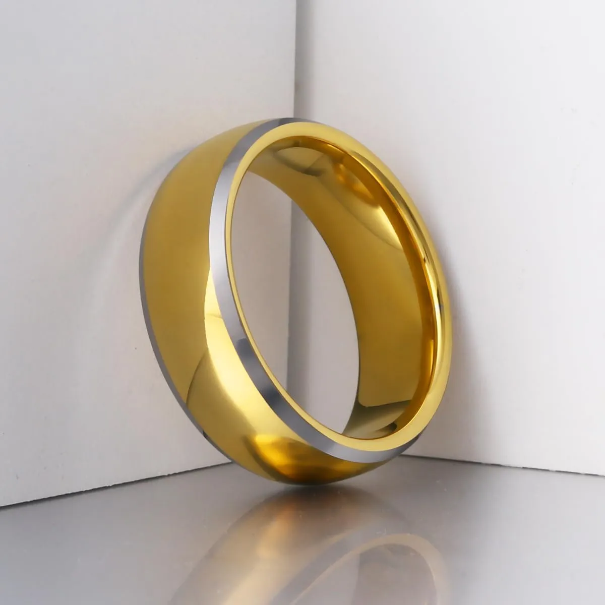 Men's Wedding Band 6mm 8mm 10mm Silver Tungsten Rings High Polish Comfort Fit 4-15.5