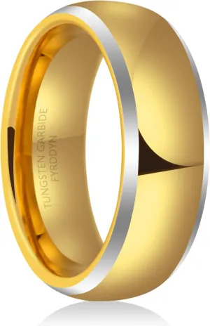 Men's Wedding Band 6mm 8mm 10mm Silver Tungsten Rings High Polish Comfort Fit 4-15.5