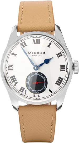 Merkur Manual Mechanical Watch Sapphire Natural Fritillaria Small Seconds Watch 38mm