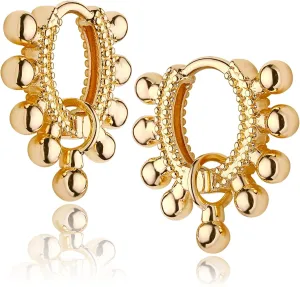 MEVECCO Dainty Gold Hoop Earrings for Women 18K Gold Plated Spike Huggie Hoop Earrings Geometry Handmade Minimalist Hypoallergenic Hoop Earrings for Her Gifts