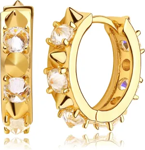 MEVECCO Gold Hoop Earrings 18K Gold Plated Dainty Cute CZ Earring Earrings for Everyday Wear Jewelry
