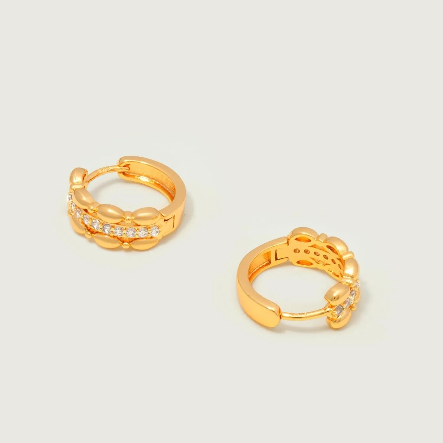 MEVECCO Gold Hoop Earrings 18K Gold Plated Dainty Cute CZ Earring Earrings for Everyday Wear Jewelry