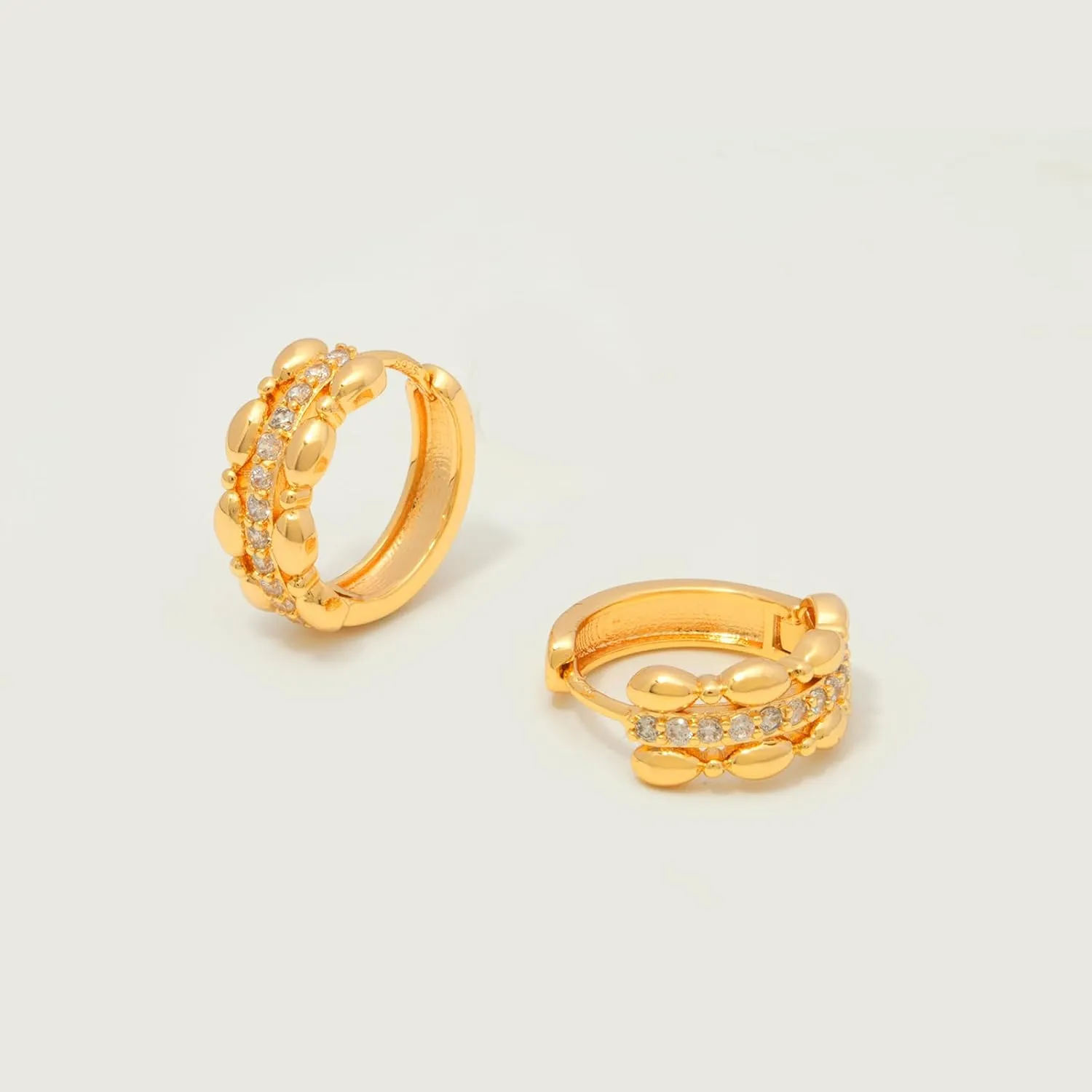 MEVECCO Gold Hoop Earrings 18K Gold Plated Dainty Cute CZ Earring Earrings for Everyday Wear Jewelry