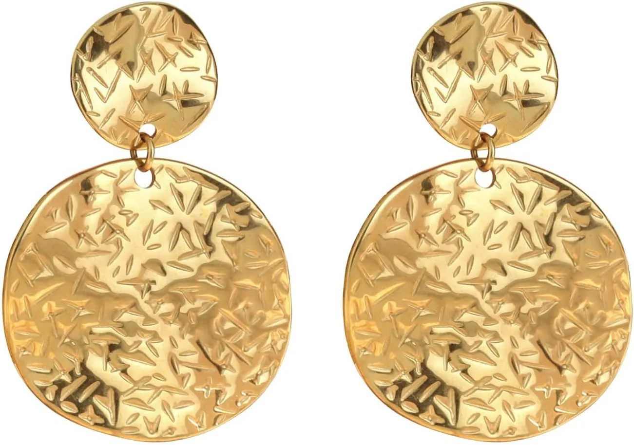 Milan Chiva 14K Gold Plated Dangle Earrings for Women Lightweight Dainty Jewelry