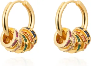 Milan Chiva 14K Gold Plated Small Huggie Dangle Earrings for Women Lightweight Trendy Heart Dainty Jewelry for Women