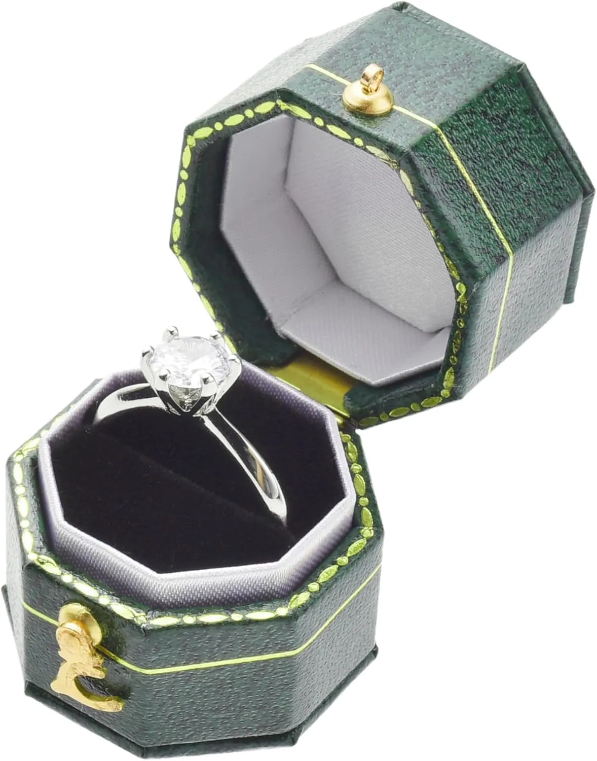 Mini ring box for proposals, engagements, weddings - fits easily in your pocket or handbag - Green