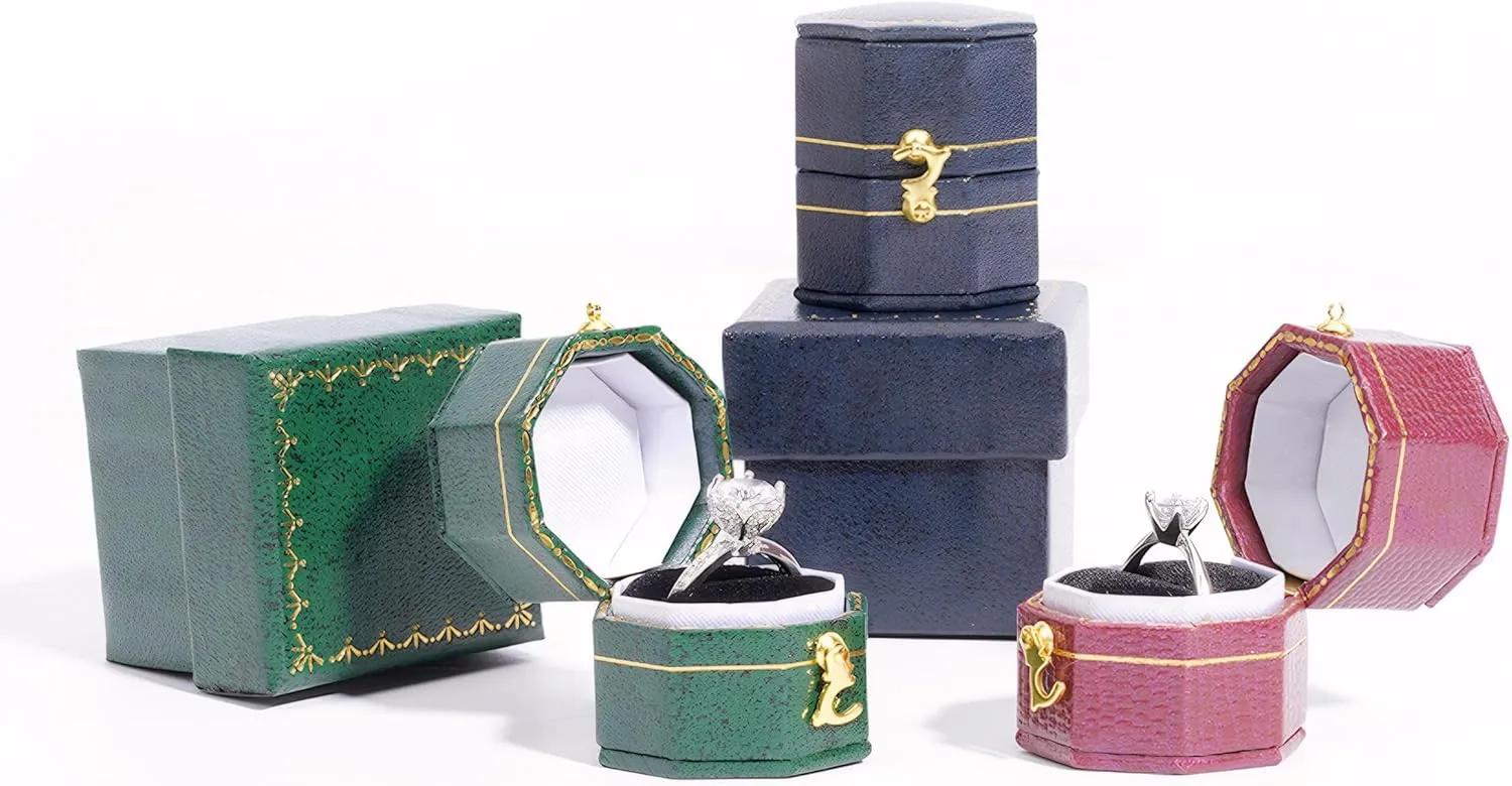Mini ring box for proposals, engagements, weddings - fits easily in your pocket or handbag - Sapphire Blue