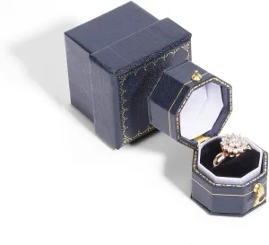 Mini ring box for proposals, engagements, weddings - fits easily in your pocket or handbag - Sapphire Blue