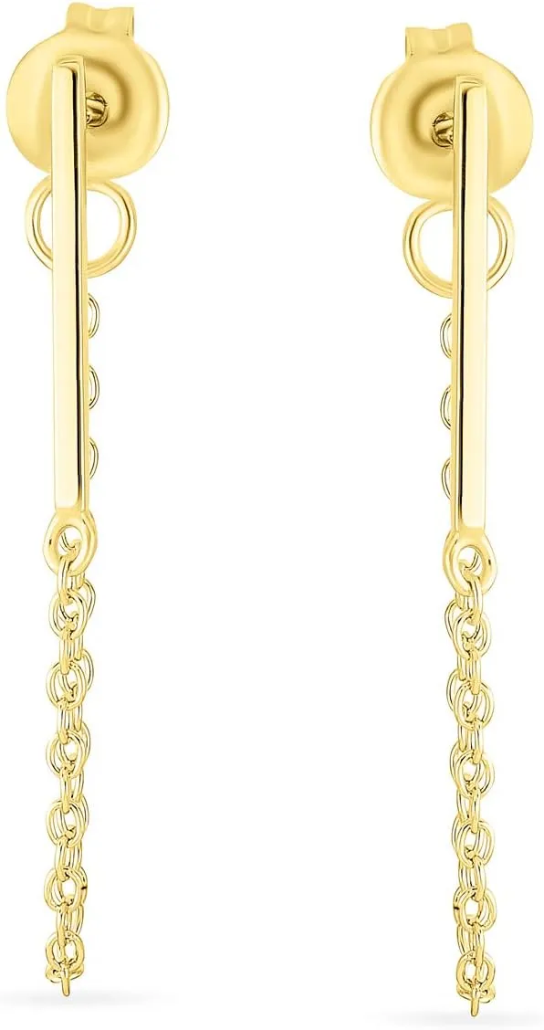 Minimalist Tiny 4MM Star CZ Opal Gemstone Geometric Dangling Thin Chain Mini Hoop Stud Earrings Ear Lobe For Women Teens 14K Gold Plated .925 Sterling Silver
