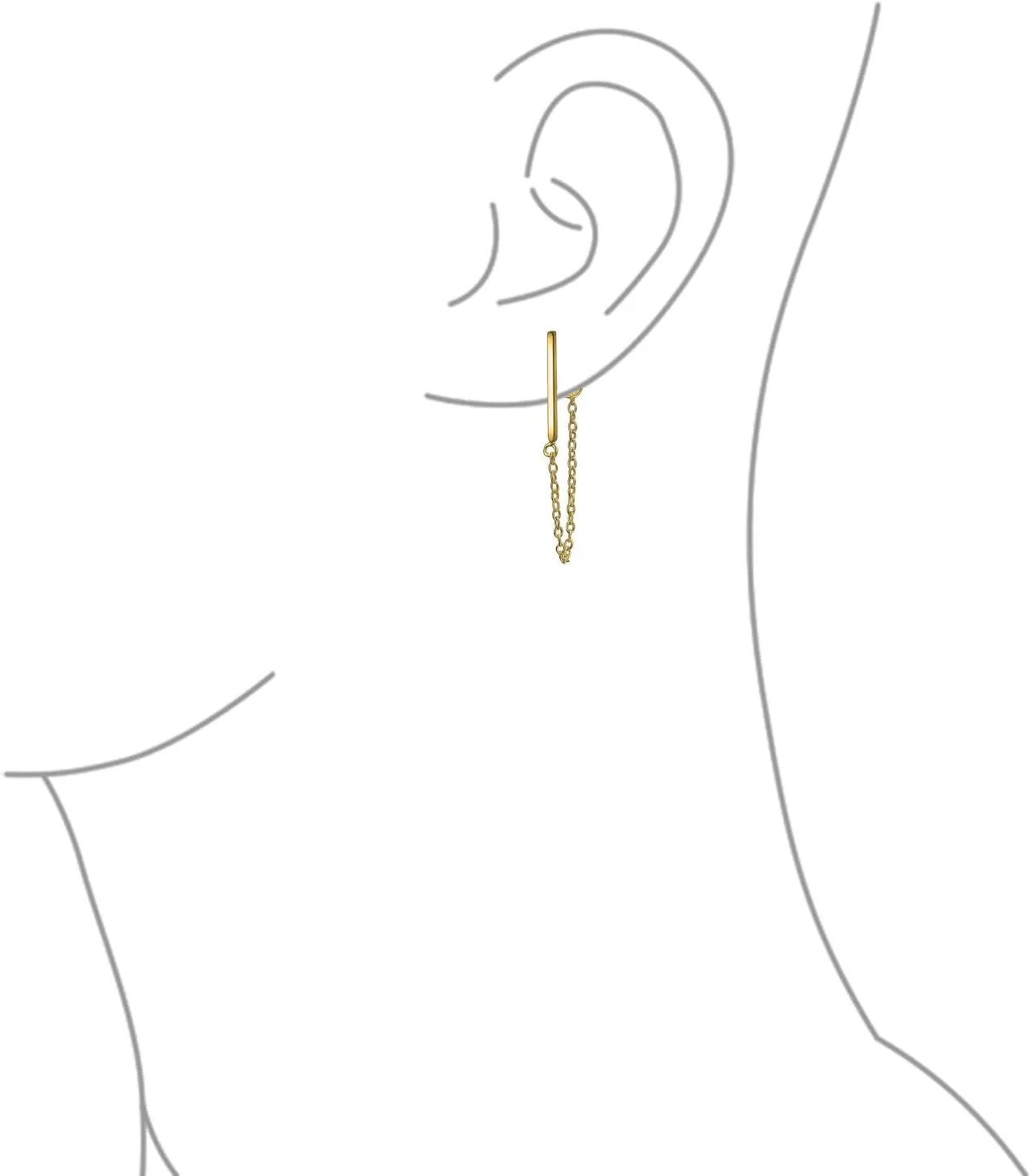 Minimalist Tiny 4MM Star CZ Opal Gemstone Geometric Dangling Thin Chain Mini Hoop Stud Earrings Ear Lobe For Women Teens 14K Gold Plated .925 Sterling Silver