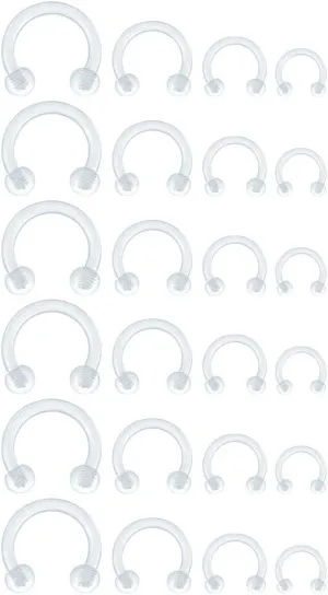MODRSA 18g-20g Septum Rings & Studs - Clear Plastic Septum Retainer, Daith & Hoop Ear Plugs for Work/Surgery - Plastic, Helix, Tragus, Lip Piercing Retainers