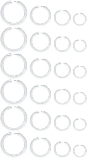 MODRSA 18g-20g Septum Rings & Studs - Clear Plastic Septum Retainer, Daith & Hoop Ear Plugs for Work/Surgery - Plastic, Helix, Tragus, Lip Piercing Retainers
