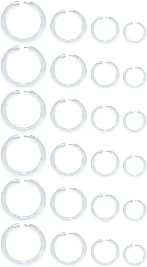 MODRSA 18g-20g Septum Rings & Studs - Clear Plastic Septum Retainer, Daith & Hoop Ear Plugs for Work/Surgery - Plastic, Helix, Tragus, Lip Piercing Retainers