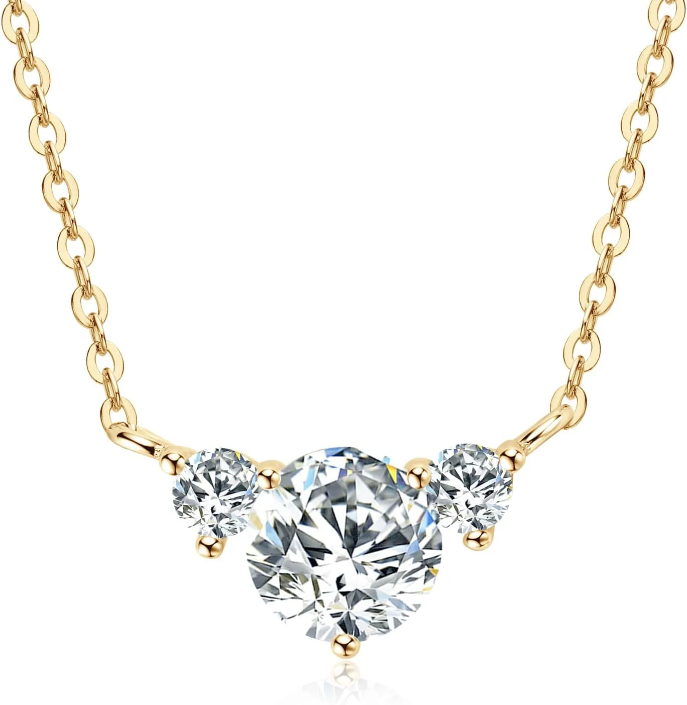 Moissanite Necklace for Women, 1.2 CT Lab Created Round Moissanite Pendant 925 Sterling Silver Necklaces Gift for Mother Mom Wife Girlfriend Moissanite Jewelry with GRA Certificate of Authenticity
