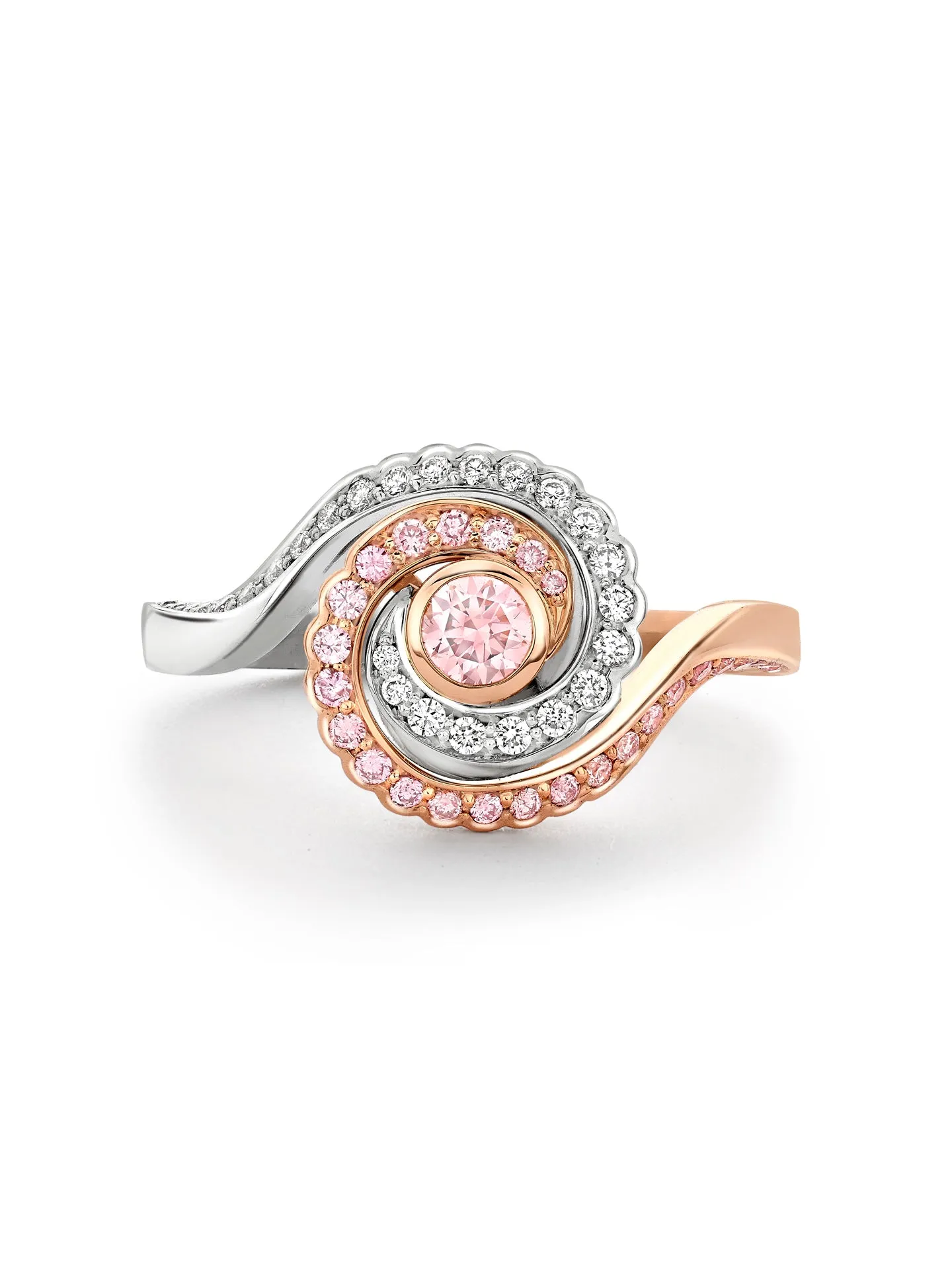 Monaco Pink Diamond Platinum and Rose Gold Ring