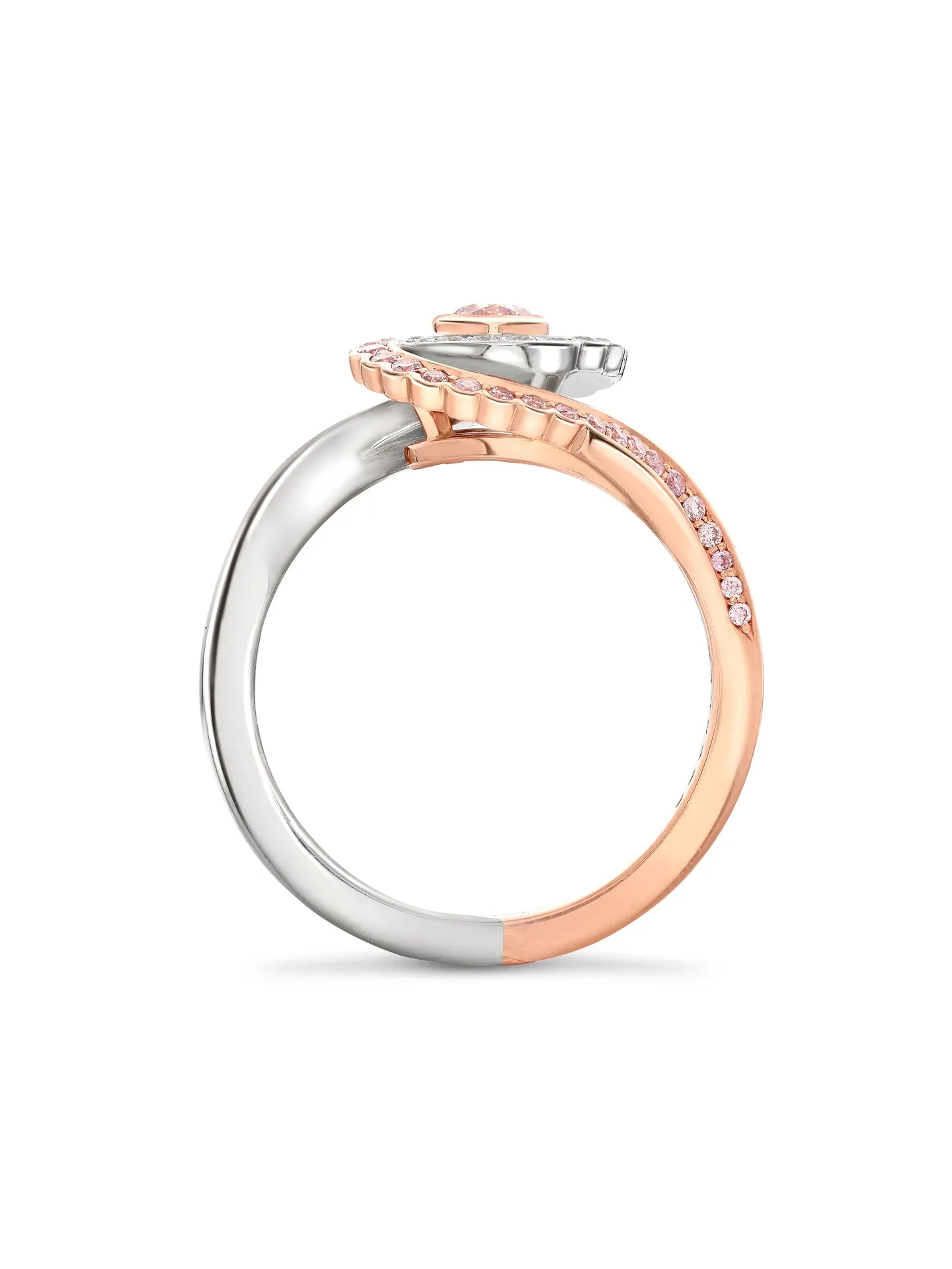 Monaco Pink Diamond Platinum and Rose Gold Ring