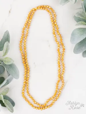 *Mustard Crystal 60" Layering Necklace