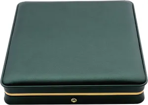 MY MIRONEY Big PU Leather Wedding Jewelry Sets Box Blackish Green Necklace Earring Ring Display Case Bracelet Storage Holder Jewelry Box Storage Organizer (7.48" x 7.48" x 1.57")