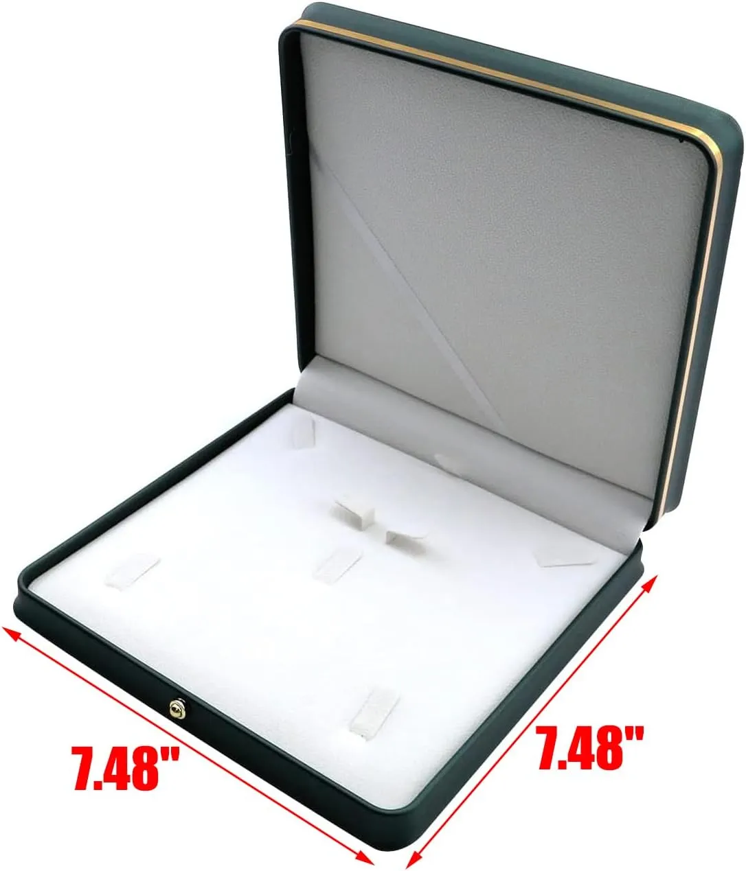 MY MIRONEY Big PU Leather Wedding Jewelry Sets Box Blackish Green Necklace Earring Ring Display Case Bracelet Storage Holder Jewelry Box Storage Organizer (7.48" x 7.48" x 1.57")