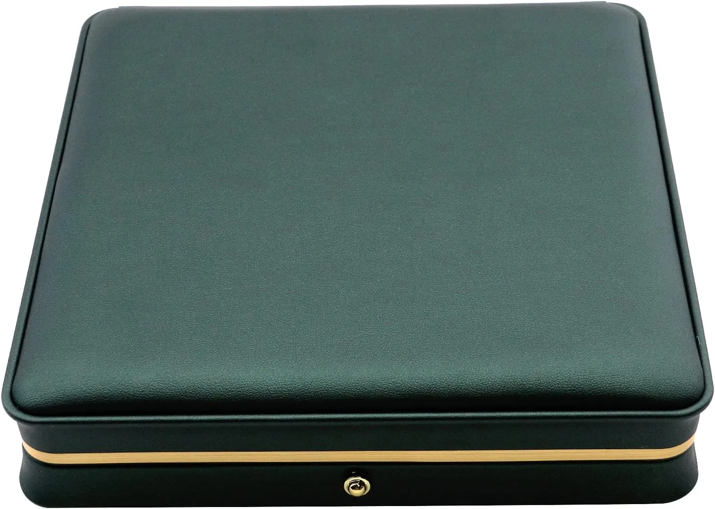 MY MIRONEY Big PU Leather Wedding Jewelry Sets Box Blackish Green Necklace Earring Ring Display Case Bracelet Storage Holder Jewelry Box Storage Organizer (7.48" x 7.48" x 1.57")