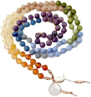 Natural 7 CHAKRA 6mm 108 Mala Beads, Spiritual, Meditation Beads, Reiki, Japa Mala, Buddhist Prayer Beads, Yoga Bracelet, healing beads LKMALA-RRGU-2186
