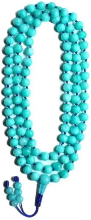 Natural Amazonite 8mm 108 Mala Beads, Spiritual, Meditation Beads, Reiki, Japa Mala, Buddhist Prayer Beads, Yoga Bracelet, healing beads LKMALA-RRGU-845