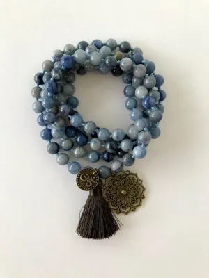 Natural AVENTURINE 8mm 108 Mala Beads, Spiritual, Meditation Beads, Reiki, Japa Mala, Buddhist Prayer Beads, Yoga Bracelet, healing beads LKMALA-RRGU-2480