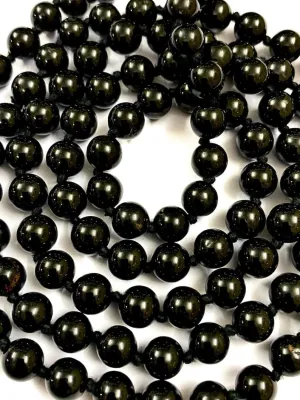 Natural Black Tourmaline 8mm 108 Mala Beads, Spiritual, Meditation Beads, Reiki, Japa Mala, Buddhist Prayer Beads, Yoga Bracelet, healing beads LKMALA-RRGU-257