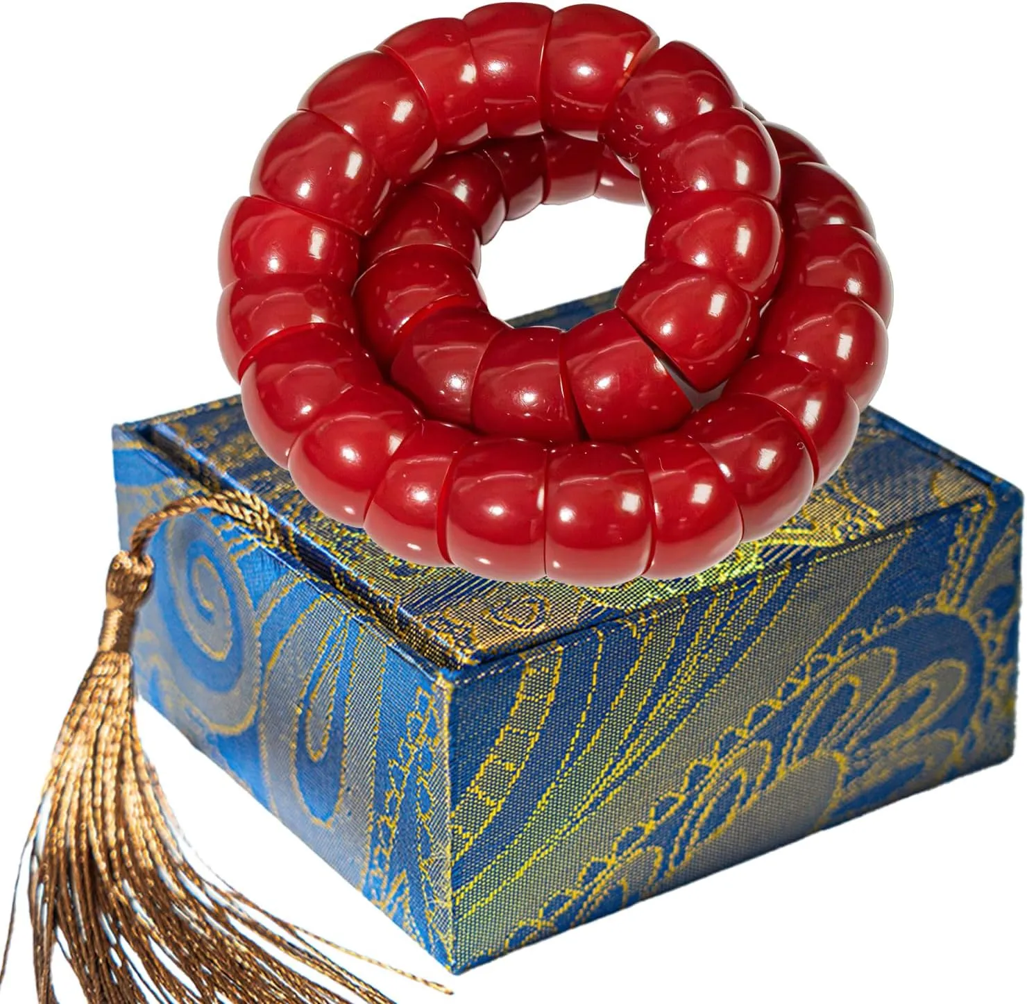 Natural Bodhi Seeds Beaded Bracelets, Zen Fidget Stretch Bracelet Alleviate Anxiety Stress, Protection Healing Bodhi Bracelet with Gift Box for Women Men