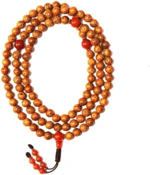 Natural Brown Lotus Seed,Carnelian 8mm 108 Mala Beads, Spiritual, Meditation Beads, Reiki, Japa Mala, Buddhist Prayer Beads, Yoga Bracelet, healing beads LKMALA-RRGU-751