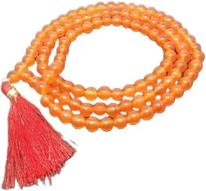 Natural Carnelian 6mm 108 Mala Beads, Spiritual, Meditation Beads, Reiki, Japa Mala, Buddhist Prayer Beads, Yoga Bracelet, healing beads LKMALA-RRGU-331
