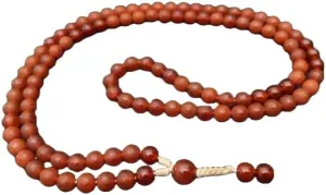 Natural Carnelian 8mm 108 Mala Beads, Spiritual, Meditation Beads, Reiki, Japa Mala, Buddhist Prayer Beads, Yoga Bracelet, healing beads LKMALA-RRGU-222, 34 inch, red