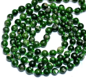 Natural Chrome Diopside 6mm 108 Mala Beads, Spiritual, Meditation Beads, Reiki, Japa Mala, Buddhist Prayer Beads, Yoga Bracelet, healing beads LKMALA-RRGU-1116