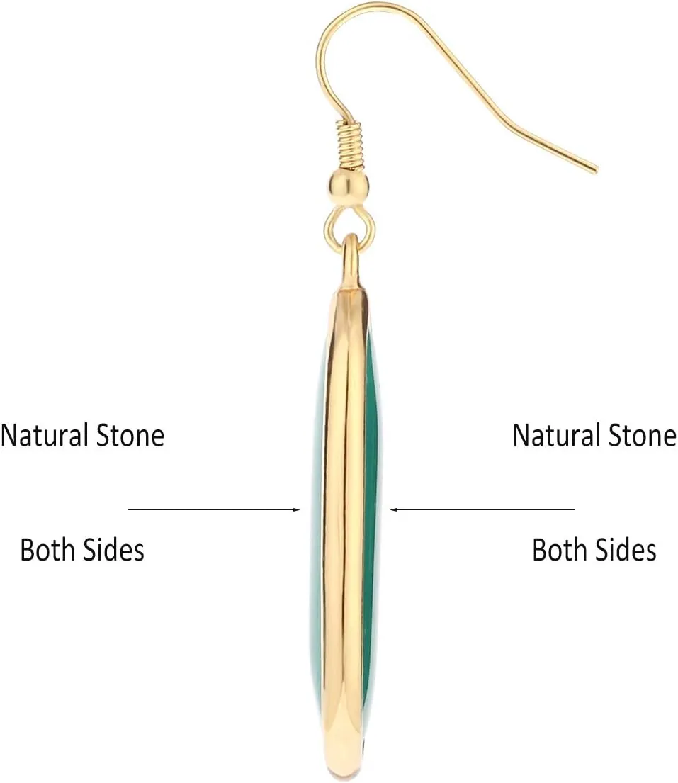 Natural Crystal Healing Stone Drop Dangle Earrings for Women