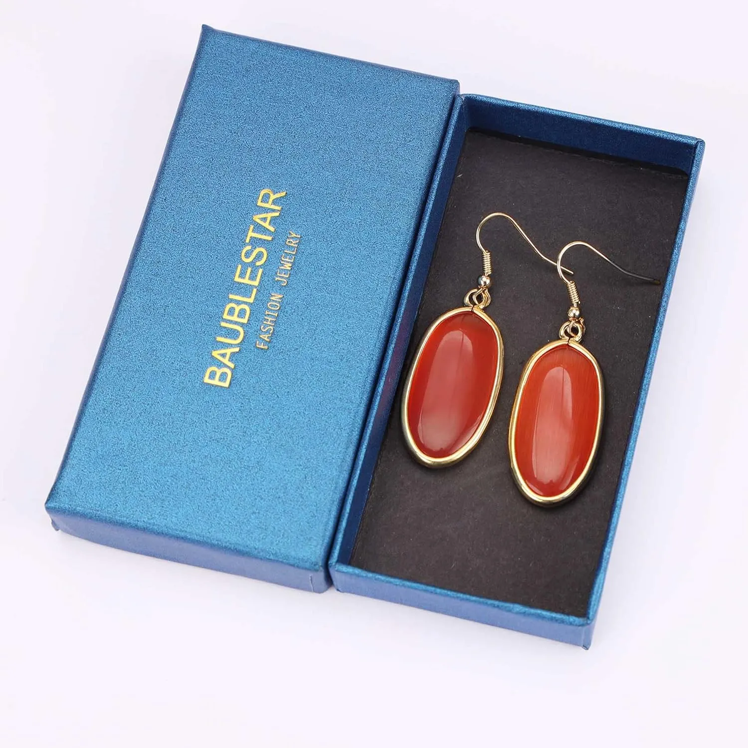 Natural Crystal Healing Stone Drop Dangle Earrings for Women