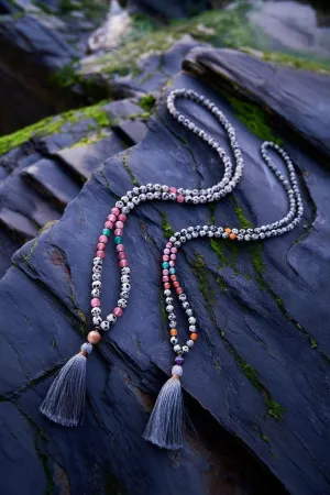 Natural Dalmatian jasper   Agate   Amethyst 6mm 108 Mala Beads, Spiritual, Meditation Beads, Reiki, Japa Mala, Buddhist Prayer Beads, Yoga Bracelet, healing beads LKMALA-RRGU-576