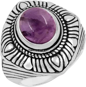 Natural Gemstone 925 Silver Plated Oval Shape Vintage Rings for Women - Handmade Birthstone Statement Ring Jewelry Perfect for Anniversaries Wedding Christmas - Gifts for Her