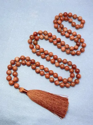 Natural Gold Sandstone 8mm 108 Mala Beads, Spiritual, Meditation Beads, Reiki, Japa Mala, Buddhist Prayer Beads, Yoga Bracelet, healing beads LKMALA-RRGU-3643