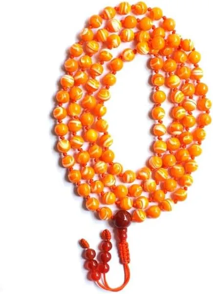 Natural Golden Mother Of Pearl 8mm 108 Mala Beads, Spiritual, Meditation Beads, Reiki, Japa Mala, Buddhist Prayer Beads, Yoga Bracelet, healing beads LKMALA-RRGU-662