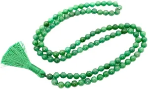 Natural Green Jade 8mm 108 Mala Beads, Spiritual, Meditation Beads, Reiki, Japa Mala, Buddhist Prayer Beads, Yoga Bracelet, healing beads LKMALA-RRGU-1878