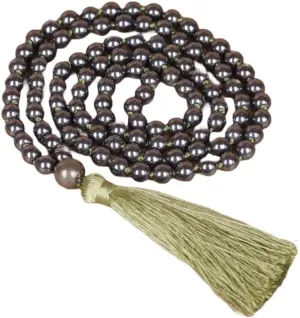 Natural Hematite 8mm 108 Mala Beads, Spiritual, Meditation Beads, Reiki, Japa Mala, Buddhist Prayer Beads, Yoga Bracelet, healing beads LKMALA-RRGU-2813
